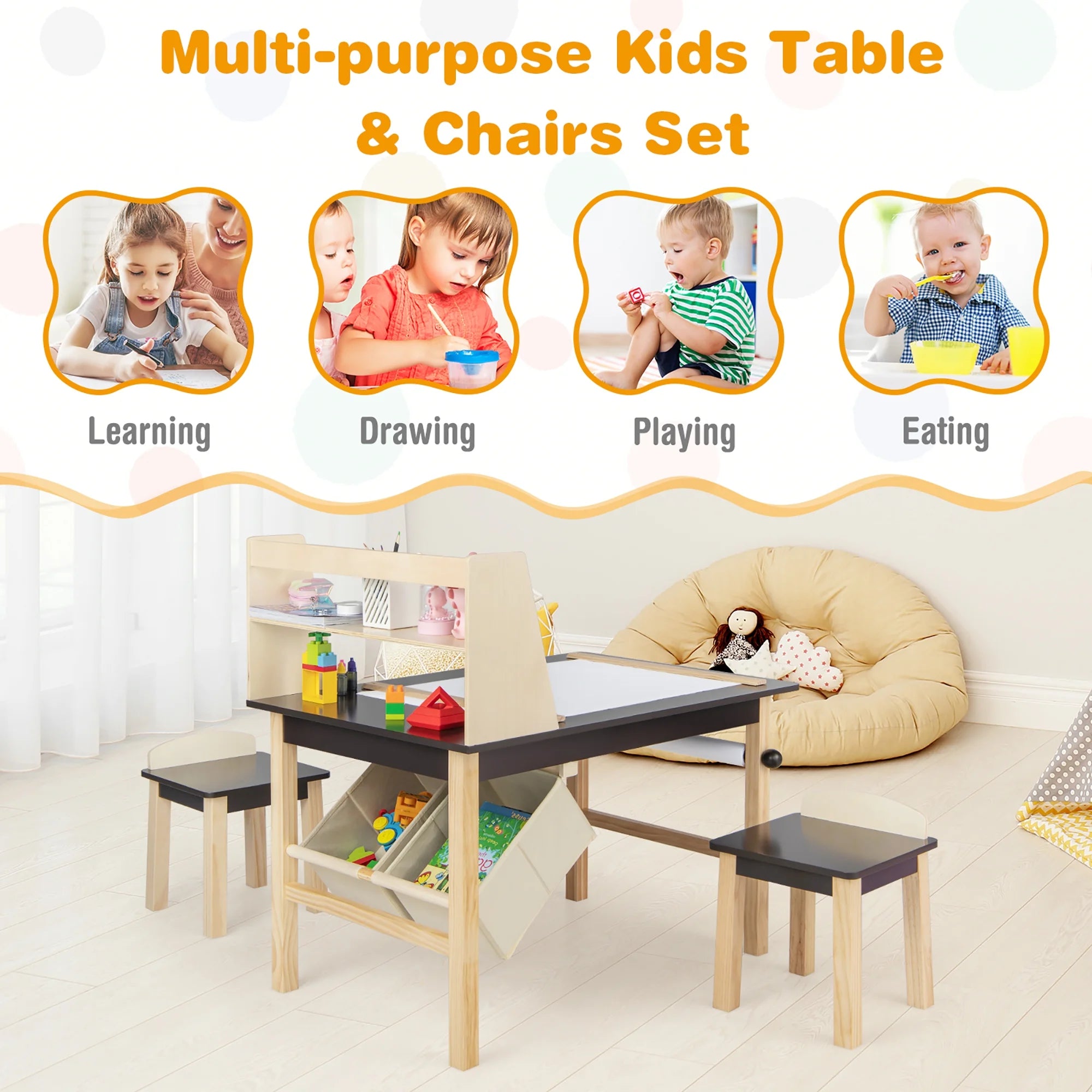 Kids Art Table and Chairs Set